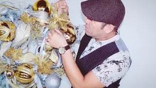 ГЛАМУРНЫЙ рождественский венок своими руками / Золотой и серебряный рождественский венок / Бюджет...