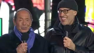 Peter Arnell & Paul Anka at the Times Square Fontainebleau Bowtie Ball Drop 2024