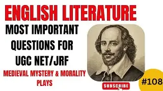 English Literature MCQ for UGC NET |Medieval Mystery & Morality plays #ugcnetenglishliterature  #108
