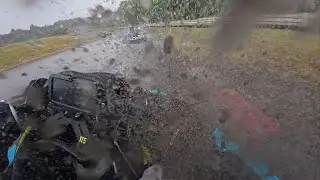 Full wet rainstorm on slicks at the Daytona MK 24 hour kart race