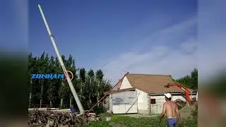 ZONHAN's wind turbine customers install 2KW wind turbine towers for grid connection.