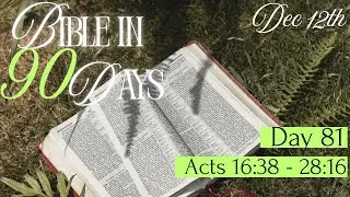 Day 81 | Bible in 90 Days Challenge | Acts 16:38 - 28:16