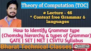 TOC Lecture - 46 | How to Identify the Grammar type in TOC | Type 0,1,2 & 3 | in Hindi
