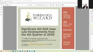 FREE FL-Bar CLE - 1 Credit Hour - Significant 4th DCA Case Law Developments - 4th Quarter of 2020