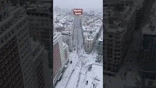 Madrid Spain 🇪🇸 #shorts #madrid #spain #snowfall #snow