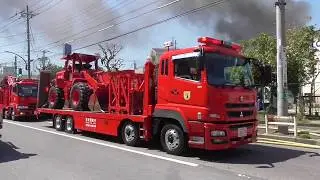 緊急車両大集結（足立区の産業廃棄物処理会社火災）