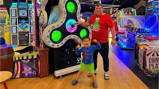 Dad and Aston Explore the Arcade Game Center And More Kids Videos | Kid Stories | Kid Playing