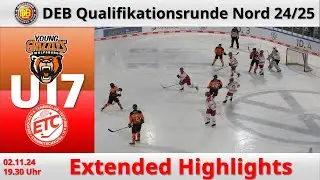 U17 DEB Young Grizzlys Wolfsburg vs ETC Crimmitschau Qualifikationsrunde Nord 24/25 - Highlights