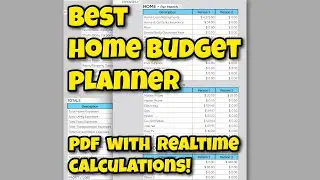Best Home Budget Planner.  PDF Family Budget Calculator.
