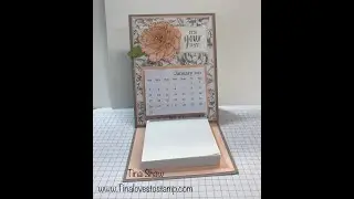 Easel Calendar Card Prized Peony Christmas Giftables Project #7