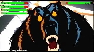 Балто (1995) Нападение медведя с полосками здоровья
