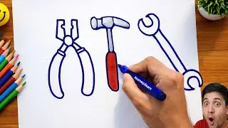 Easy Hand Tools Drawing 🛠️ | So Satisfying & Calm