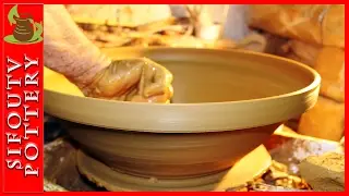 Pottery throwing Bowls - Making a Very large bowl fast version timelapse #65