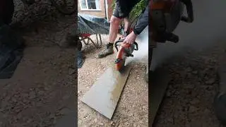 Simple Indian Sandstone cut & lay ⚒️ #landscaper #construction #contruction #youtubeshorts #follow