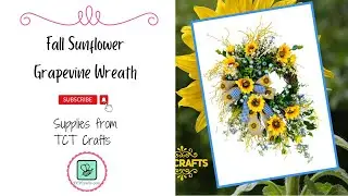 DIY Fall Yellow & Blue Sunflower Grapevine Floral Wreath | Step-by-Step Tutorial