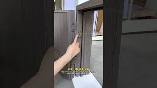 Same color aluminum wooden door craftsmanship with frame and fan. #rhj #aluminium #factory