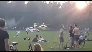 Traumahelikopter landt in Oosterpark na ernstig ongeluk