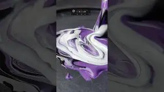 ACRYLIC IDEA|💜🖤🤍 aesthetic mix color short #shorts #colormix #acrylic #aesthetic