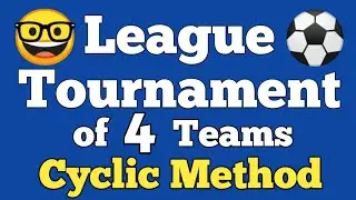 Draw a League tournament of 4 teams using Cyclic method | 4 teams | class 12 | planning in sports
