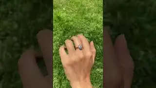 Handmade 14K Gold Marquise Diamond Wedding Ring and Mossanite Engagement Ring