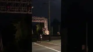 CSX lights up the night and knocks down the signal!