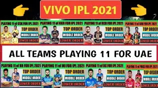 IPL 2021 - ALL TEAMS PLAYING 11 IN UAE For Phase 2 (Without Some Overseas players)