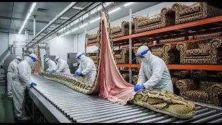 AI Factory Documentary &mdash; From Snake Skin to Luxury Leather | Realistic ASMR Process 🐍