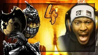 INK DEMON VS ALICE ANGEL ENDING | Bendy and The Ink Machine Chapter 4 Ending (w/ Heart Rate Monitor)