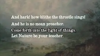 Poetry Analysis: The Tables Turned
