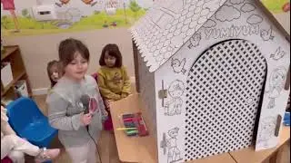 Learning the colours through painting the house ( small group)
