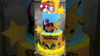Pok&eacute;mon cake design 😍#cake #highlights #shortsvideo #cakeartist #birthdaycake #pokemon