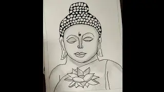 Buddha Drawing | How to Draw Lord Buddha | Buddha Purnima drawing | Goutam Buddha Drawing |