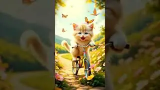Ai  cuteanimated  cat bike riding #Cat riding cycle funny video#dancingcat #catdancer 🐾3danimation