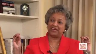Roland talks with Kay James, first African American to lead the conservative Heritage Foundation