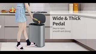 Quality Kitchen Trash Can: Sinoware 13-Gallon Stainless Steel with Silent-Close Lid & Large Pedal