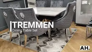 Tremmen Dining Table - Roma Lion Knockerback Chairs