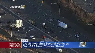 Multiple-Car Crash Reported On I-695 In Lutherville, Several Lanes Closed