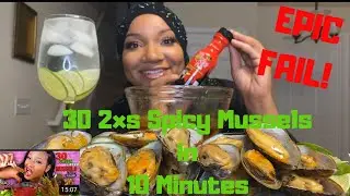 2x SPICY GREEN LIPPED MUSSELS CHALLENGE IN 10 MINUTES ( SEAFOOD BOIL MUKBANG) &bull; QUEENBEAST