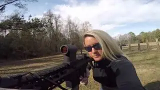 Blonde shoots BCM SBR AR15