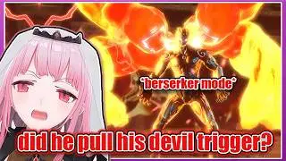 Calli Reaction to Asura Pulling His Devil Trigger (Berserker Mode) in Asura&rsquo;s Wrath【Hololive EN】