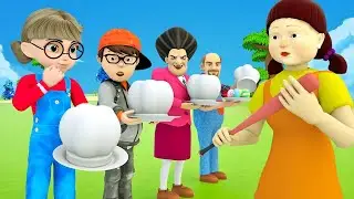 Scary Teacher 3D Vs Squid Game Who Faster Running Egg - Honeycomb Candy Level Max 5 Times Challenge