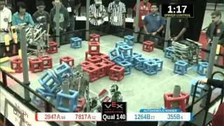 2015 VRC Math Q140 - 3947A 7817A vs 1264B 355B - 54 to 50 - VEX Worlds 2015 - Math Division