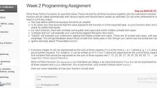 Week 2 Programming Assignment | Programming, data structures and Algorithms using python (2020)