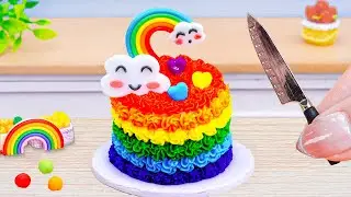 Amazing Mini Rainbow Cake with Chocolate Decorating Ideas 🌈 Clean Up Kitchen then Decorating Cake