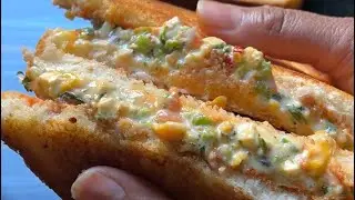 क्रिस्पी और चीज़ी वेज सैंडविच😋 Veg cheese sandwich, Sandwich #Rekhaskitchen 