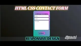 How to Create a Contact Form in HTML & CSS - Ak Tutorial