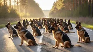 A Highway Blocked by Dozens of German Shepherds—What They Were Hiding Will Break You