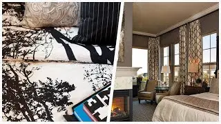 75 Bedroom With Brown Walls And A Tile Fireplace Design Ideas You'll Love ⭐️