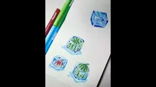 Cool Summer! Learn to draw various ice cubes after watching. 🧊 #Acrylic marker #Drawing process sh