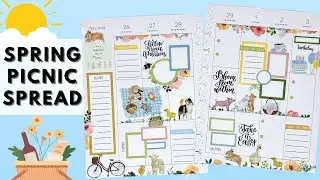 PLAN WITH ME | COZY SPRING PICNIC SPREAD | THE HAPPY PLANNER